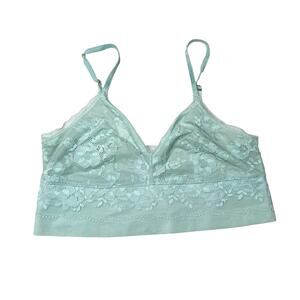 Victoria's Secret Teal Lace Bralette Wireless Lightly Lined Size Medium